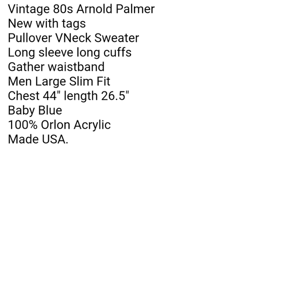 Vintage Arnold Palmer Golf Sweater Men Lg 80s Baby Blue Eclectic Grandpa V-neck - Picture 4 of 5